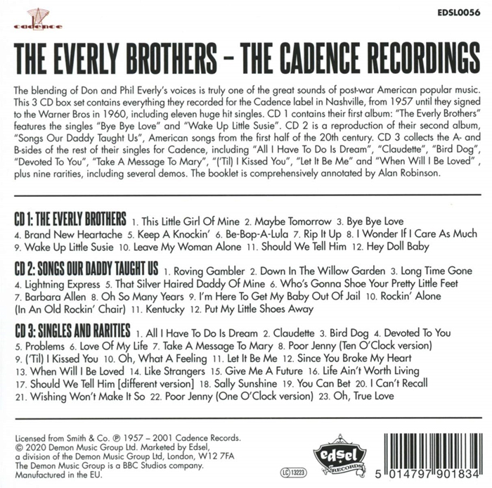 EVERLY-BROTHERS-THE-CADENCE-RECORDINGS-3CD-DELUXE-EDITION-EDSL0056-740155725631